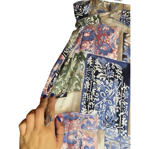 Vintage Kittie Lee Multi Pattern Button Up Short Sleeve Shirt Shorts Set Size 10 - Picture 4 of 8